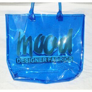 RARE & HTF MOOD DESIGNER FABRICS NYC Blue Vinyl Tote Shopping Bag 18" x 15"